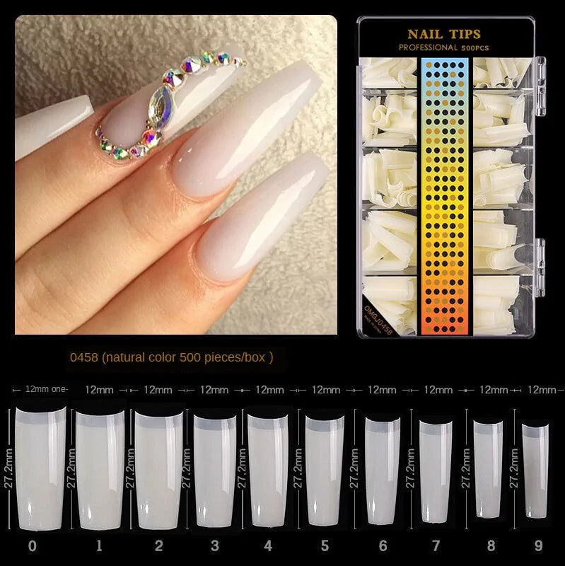 Premium Fake Nail Accessories - 500-Piece Collection