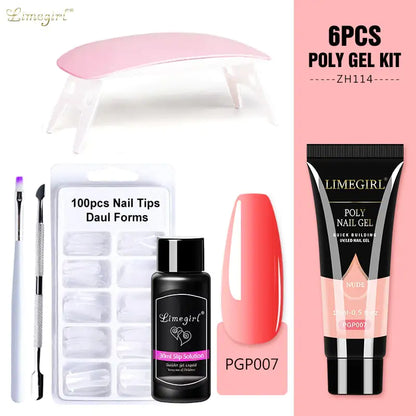 Poly Nail Gel Kit with 54W UV Lamp