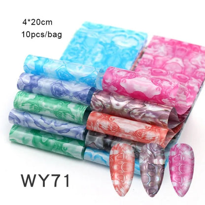 Mix Nail Art Transfer Stickers - 10pcs