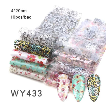 Mix Nail Art Transfer Stickers - 10pcs