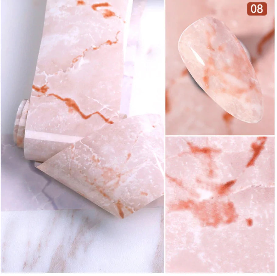 PVC Marble Nail Foil Stickers