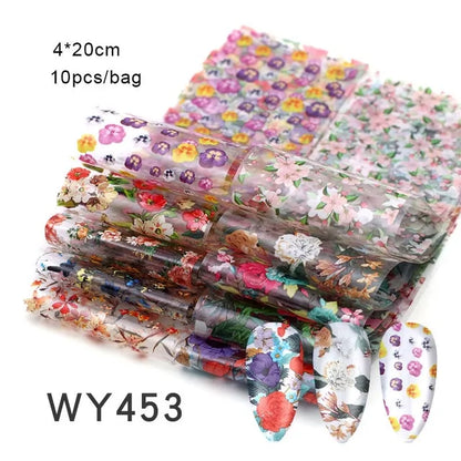 Mix Nail Art Transfer Stickers - 10pcs