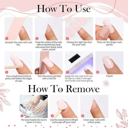 22 Tips Semi-Cured Gel Nail Stickers - Salon-Worthy Nails at Home