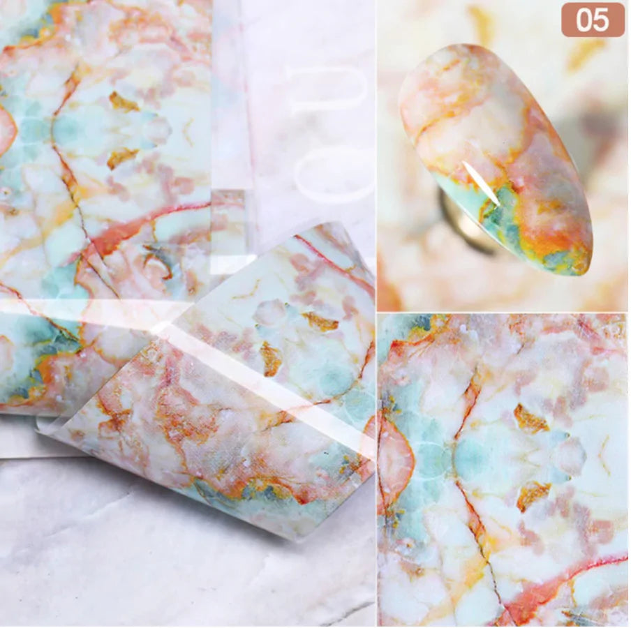 PVC Marble Nail Foil Stickers