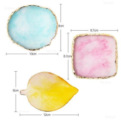 Round Resin Agate Stone Nail Color Palette Gel Polish - Stylish and Functional Nail Art Tool