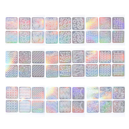 3D Laser & Hollow Nail Art Stickers - 24 Sheets