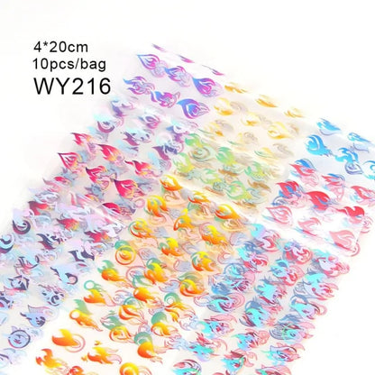 Mix Nail Art Transfer Stickers - 10pcs