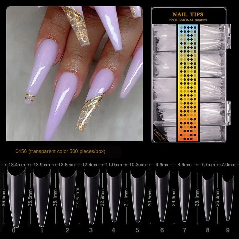 Premium Fake Nail Accessories - 500-Piece Collection