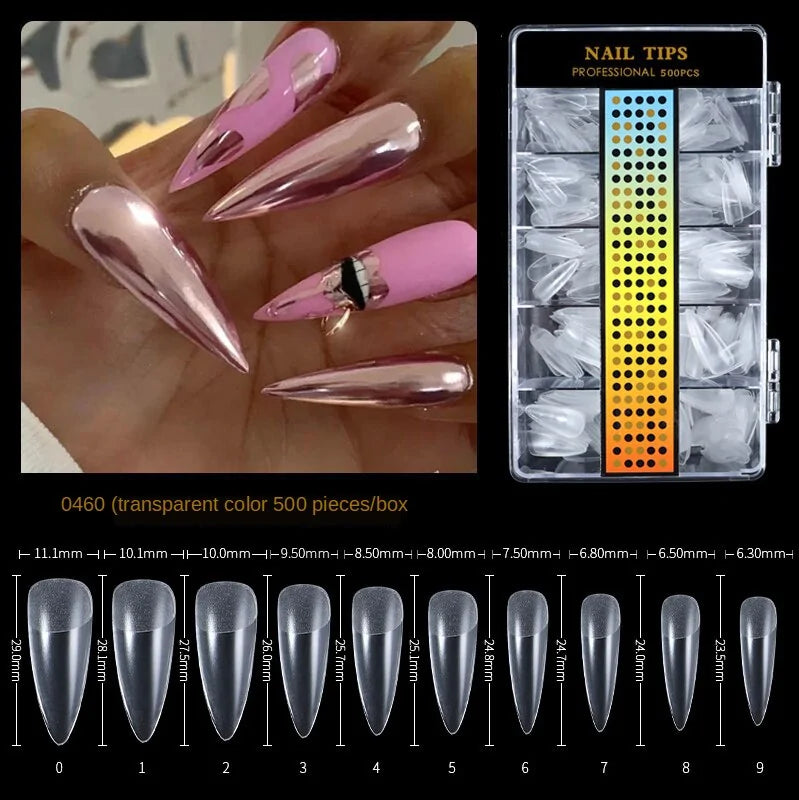 Premium Fake Nail Accessories - 500-Piece Collection