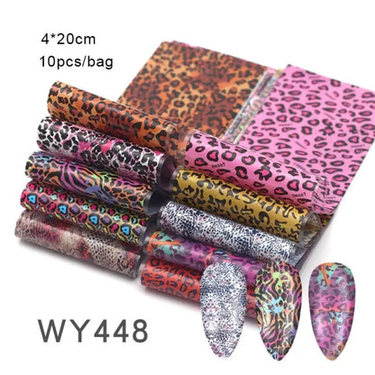 Mix Nail Art Transfer Stickers - 10pcs