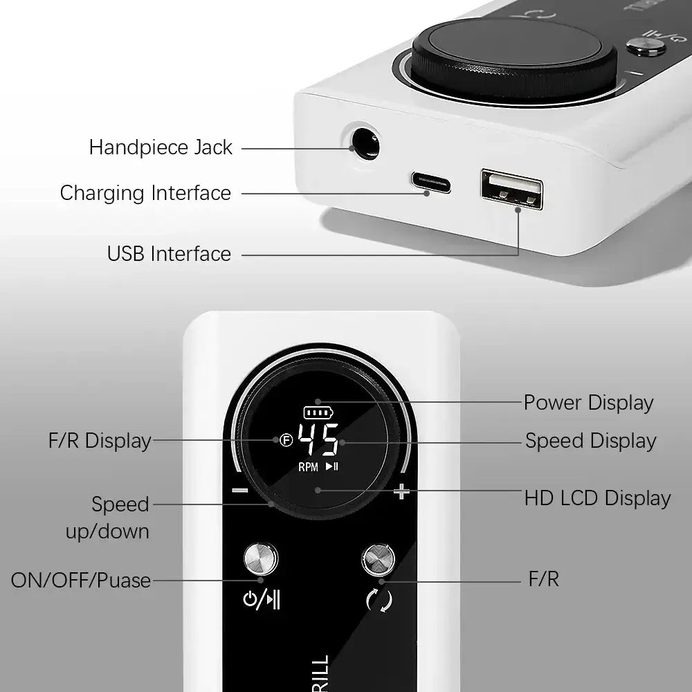 45000 RPM - Portable Electric Nail Drill