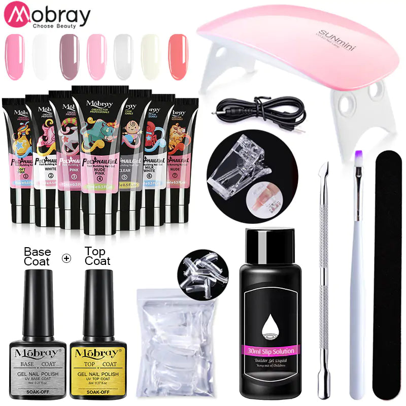 Mobray Polygel Nail Extension Kit - Complete Manicure Set for Perfect Nails
