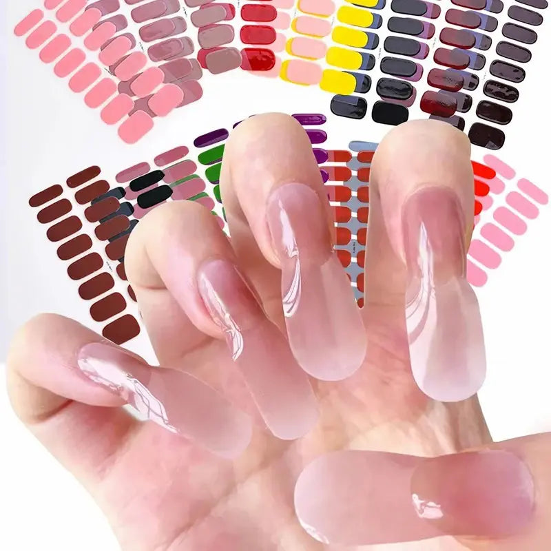 DIY Gel Nail Stickers - Full cover designs for easy, vibrant, and stunning nail art