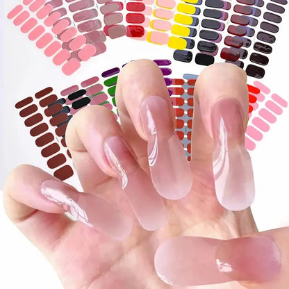 DIY Gel Nail Stickers - Full cover designs for easy, vibrant, and stunning nail art