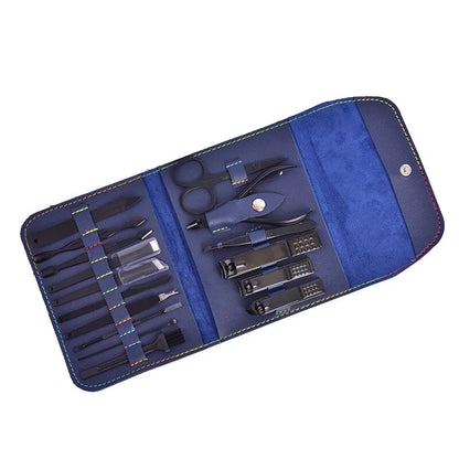 Professional 16-in-1 Stainless Steel Manicure Pedicure Kit - Complete Nail Grooming Set