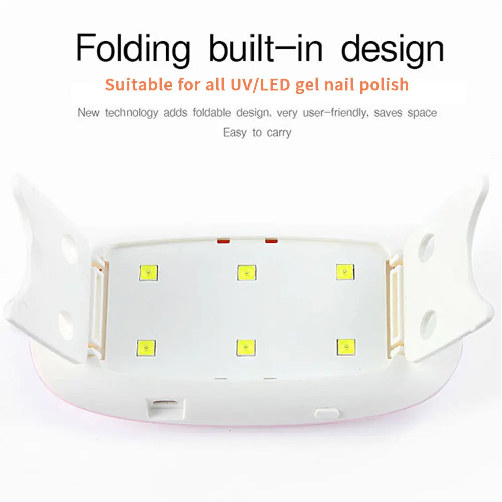 Mini Nail Dryer Lamp | 6W UV/LED/Poly Gel Nail Curing Light
