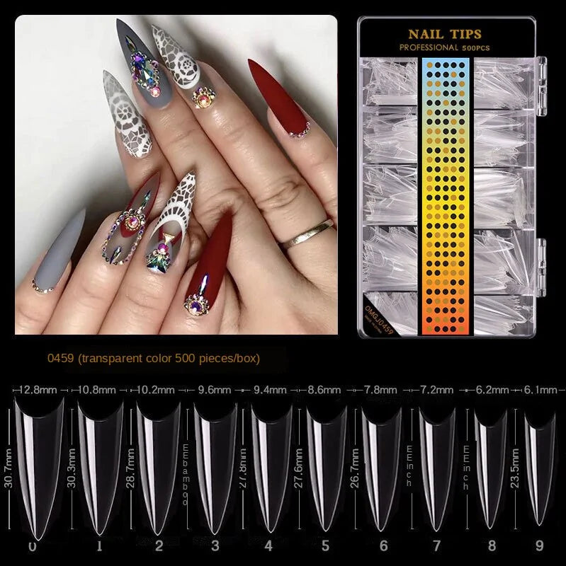 Premium Fake Nail Accessories - 500-Piece Collection