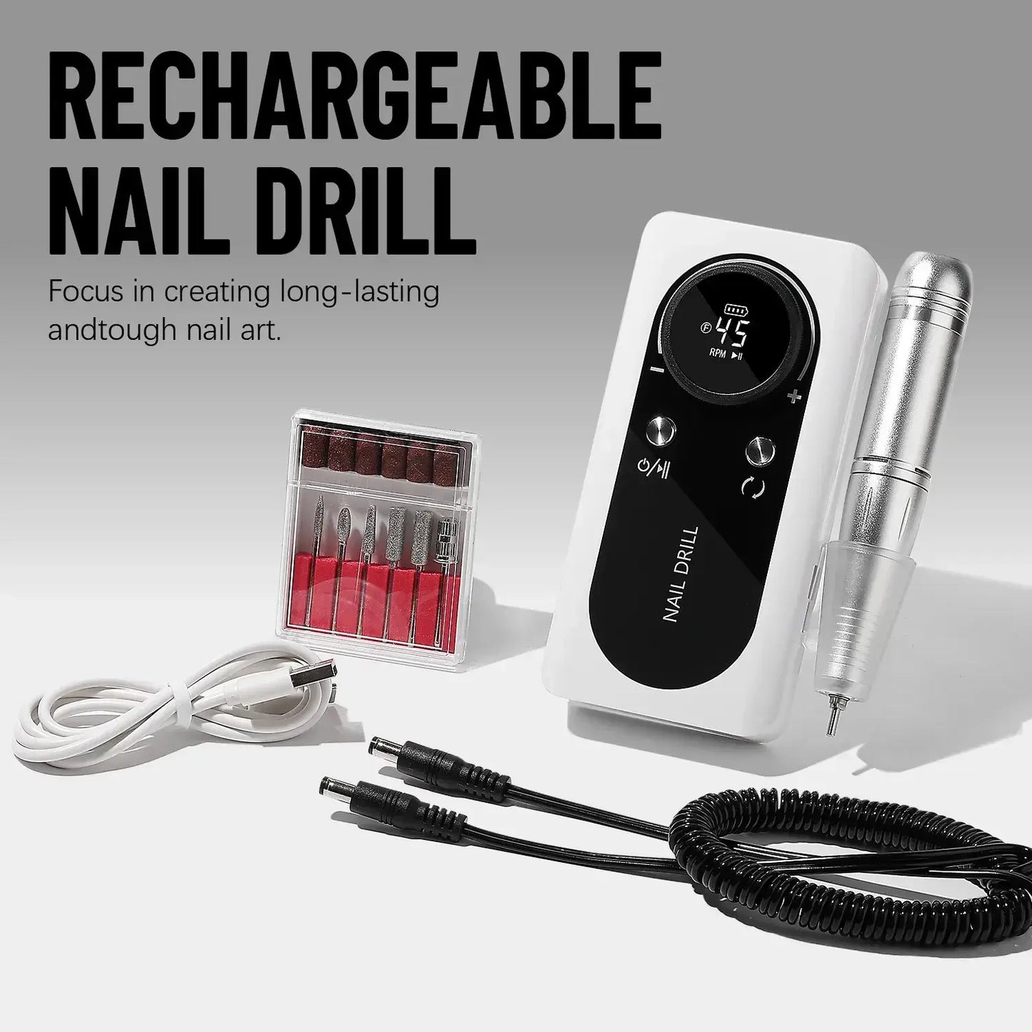 45000 RPM - Portable Electric Nail Drill