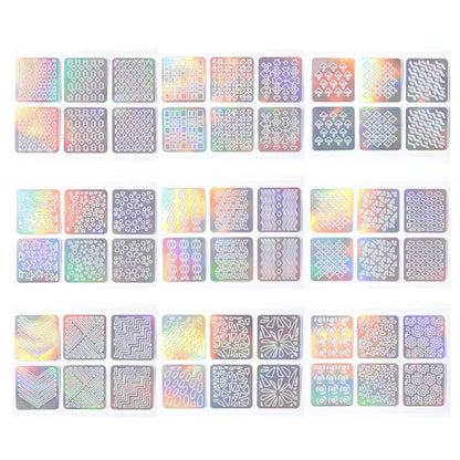 3D Laser & Hollow Nail Art Stickers - 24 Sheets