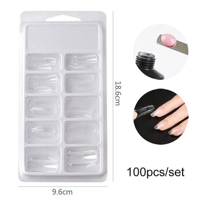 Natural Clear False Acrylic Nail Tips - Full/Half Cover Tips - 500pcs